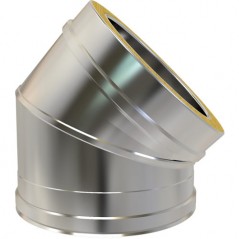 Twin Wall 45° Bend dia 150mm - Silver